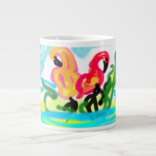 Sommerliche rosa Flamingos liebenswert Jumbo-Tasse