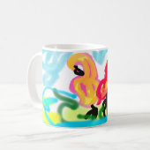 Sommerliche rosa Flamingos liebenswert Kaffeetasse (Vorderseite Links)