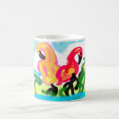 Sommerliche rosa Flamingos liebenswert Kaffeetasse (Mittel)
