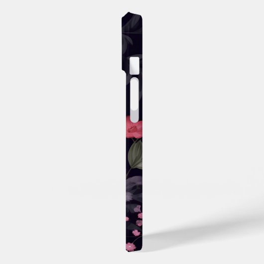 Sommerliche Rose auf schwarz Case-Mate iPhone Hülle (Rückseite / Links)