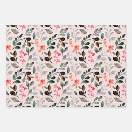 Sommerliche Rose Blumenkohl - Jeden Anlaß Set von Geschenkpapier Set (Vorderseite 2)