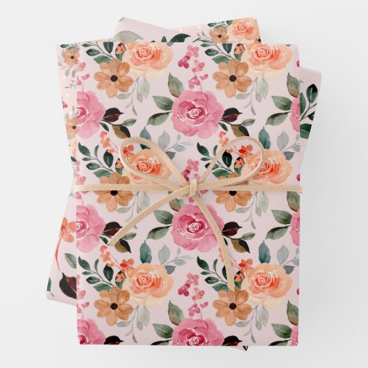 Sommerliche Rose Blumenkohl - Jeden Anlaß Set von  Geschenkpapier Set (Beispiel)