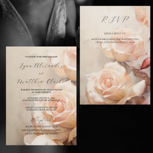 Sommerliche Rose Elegante Hochzeit mit UAWG Einladung
