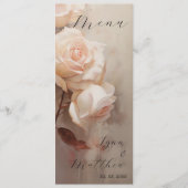 Sommerliche Rose Eleganter Hochzeitstag Empfang Menükarte (Vorderseite)