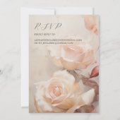 Sommerliche Rose Hochzeit und UAWG Einladung (Rückseite)