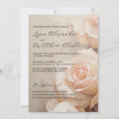 Sommerliche Rose Hochzeit und UAWG Einladung (Vorderseite)