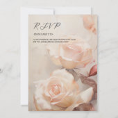 Sommerliche Rose Hochzeit und UAWG Einladung (Rückseite)