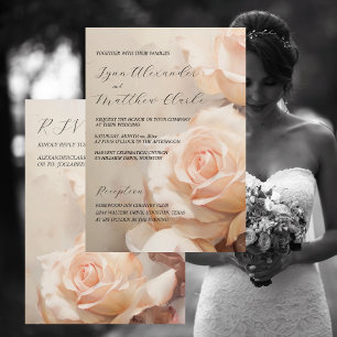 Sommerliche Rose Hochzeit und UAWG Einladung