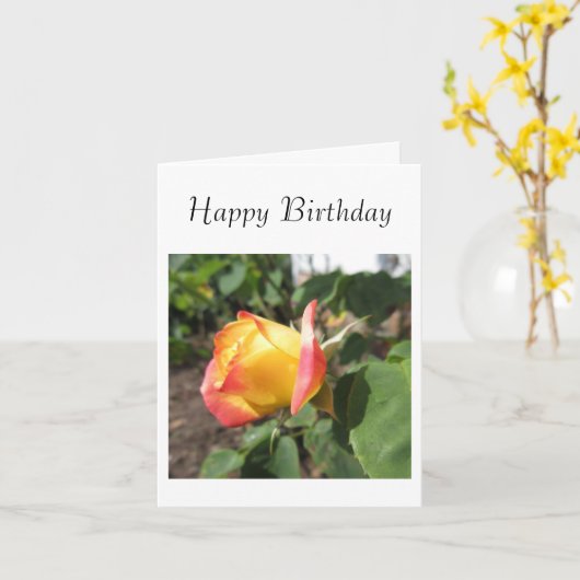 Sommerliche Rose Karte (Gelbe Blume)