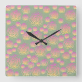 Sommerliche Rose Quadratische Wanduhr (Vorderseite)