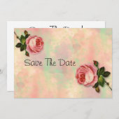 Sommerliche Rose Save the Date (Vorne/Hinten)