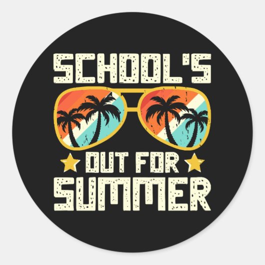 Sommerliche Schule Runder Aufkleber (Vorderseite)