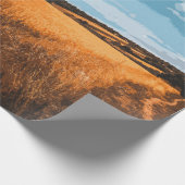 Sommerliche sonnige Landstraße Goldenes rustikales Geschenkpapier (Ecke)