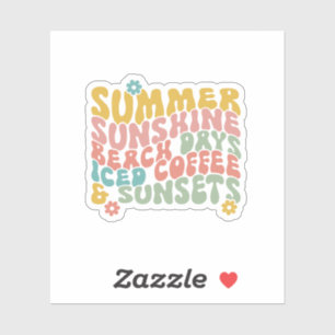 Sommerliche Sprichwort Retro Beach Ice Coffee Suns Aufkleber