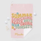 Sommerliche Sprichwort Retro Beach Ice Coffee Suns Golfhandtuch (Insitu)