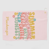 Sommerliche Sprichwort Retro Beach Ice Coffee Suns Golfhandtuch (Horizontal)