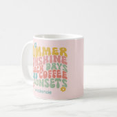 Sommerliche Sprichwort Retro Beach Ice Coffee Suns Kaffeetasse (Vorderseite Links)