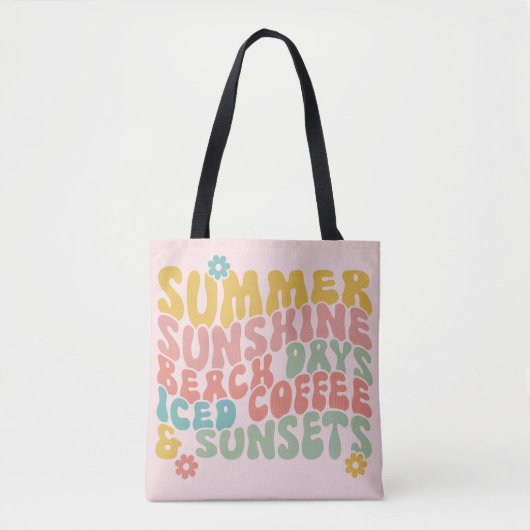 Sommerliche Sprichwort Retro Beach Ice Coffee Suns Tasche (Vorderseite)