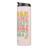 Sommerliche Sprichwort Retro Beach Ice Coffee Suns Thermosbecher (Nach rechts gedreht)