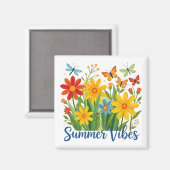 Sommerliche Stimmung mit Schmetterlingen Magnet (Vorderseite/Rückseite)