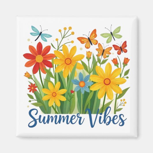 Sommerliche Stimmung mit Schmetterlingen Magnet (Vorne)