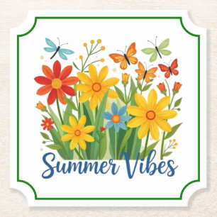 Sommerliche Stimmung mit Schmetterlingen Untersetzer