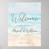 Sommerliche Strandhochzeit Willkommensschild Poster (Vorne)