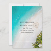 Sommerliche Strandhochzeits-Monogramm-Foto Save The Date (Vorderseite)