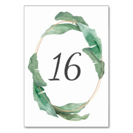 sommerliche tropische Wasserfarbe botanische grüne Tischnummer