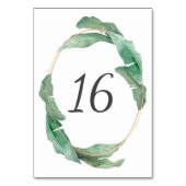 sommerliche tropische Wasserfarbe botanische grüne Tischnummer (Rückseite)