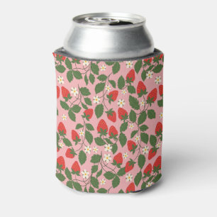 Sommerliche Vintage-Rosa-Erdbeer-Brautdusche Dosenkühler
