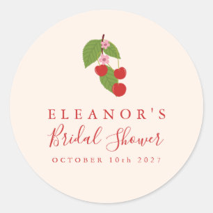 Sommerliche Vintage-Rote Kirschen Benutzerdefinier Runder Aufkleber