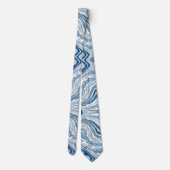 sommerliche Wasserwellen Wasserfarbene Wirbel Krawatte (Rückseite)