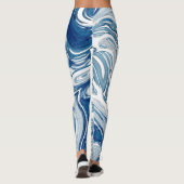 sommerliche Wasserwellen Wasserfarbene Wirbel Leggings (Rückseite)