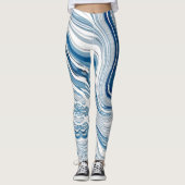 sommerliche Wasserwellen Wasserfarbene Wirbel Leggings (Vorderseite)