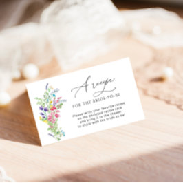 Sommerliche Wildblume Bitte bringen Sie ein Rezept Begleitkarte