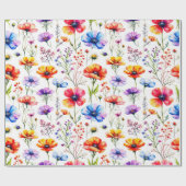 Sommerliche Wildblume Geschenkpapier (Flach)
