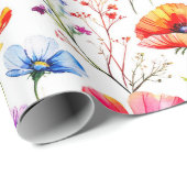 Sommerliche Wildblume Geschenkpapier (Rolleneckpunkt)