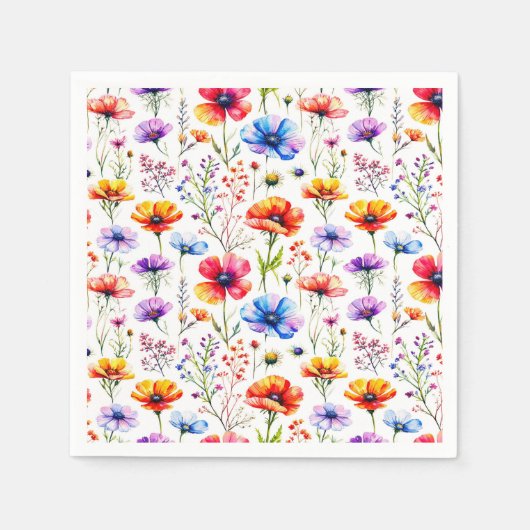 Sommerliche Wildblume Serviette (Vorderseite)