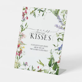 Sommerliche Wildblume Wasserfarbe Wie viele Küsse Sockelschild