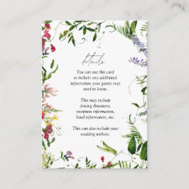 Sommerliche Wildblume Wasserfarben Hochzeiten Deta Begleitkarte