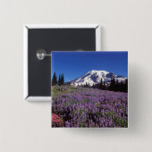 Sommerliche Wildblumen am Fuße des Berges Rainier, Button (Vorne & Hinten)