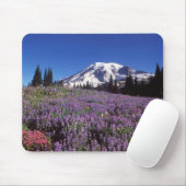 Sommerliche Wildblumen am Fuße des Berges Rainier, Mousepad (Mit Mouse)