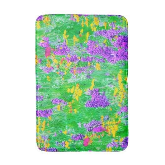 Sommerliche Wildblumen auf einem grünen Feld Badematte (Vorderseite Vertikal)