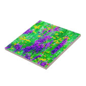 Sommerliche Wildblumen auf einem grünen Feld Fliese (Seite)