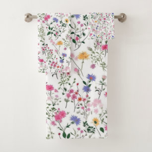 Sommerliche Wildblumen Badhandtuch Set