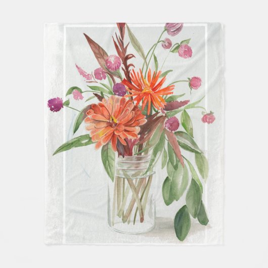 Sommerliche Wildblumen Fleecedecke (Vorderseite)