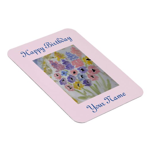 Sommerliche Wildblumen Geburtstag Magnet (Rechte Seite)
