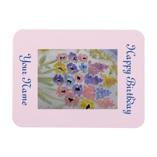 Sommerliche Wildblumen Geburtstag Magnet (Horizontal)