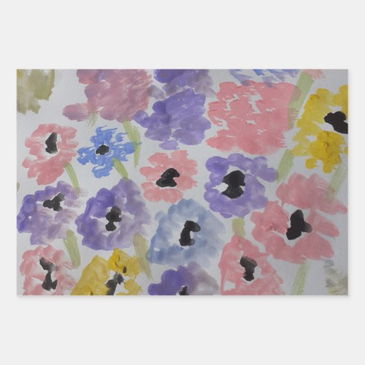 Sommerliche Wildblumen Geschenkpapier Set (Vorderseite)